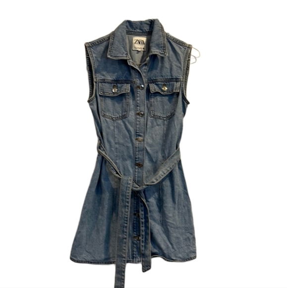 Zara Dresses & Skirts - Zara denim button dress women